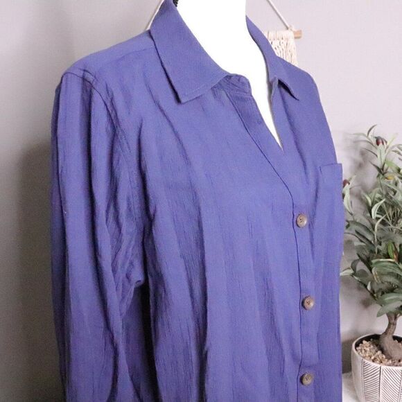Vintage | LL Bean Button Down Tunic Shirt Large - Picture 3 of 9
